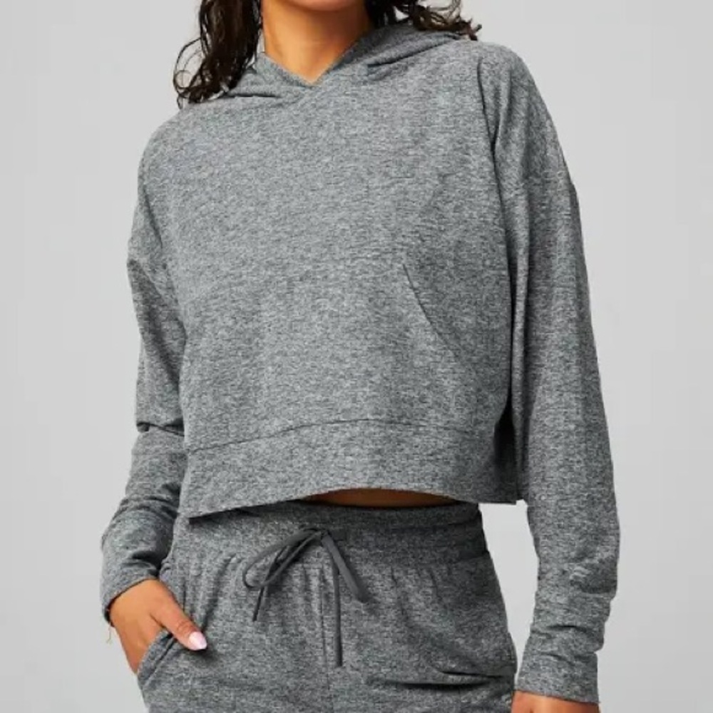 Fabletics Cloud Jersey Cropped Hoodie